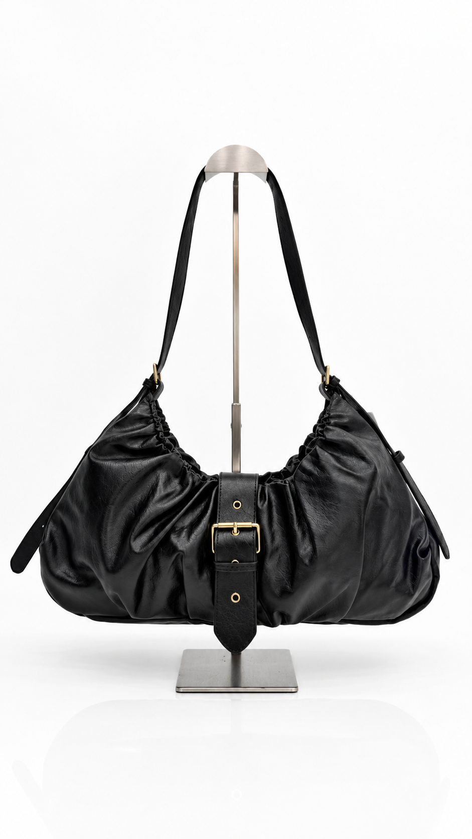 Bolso shopper polipiel negro