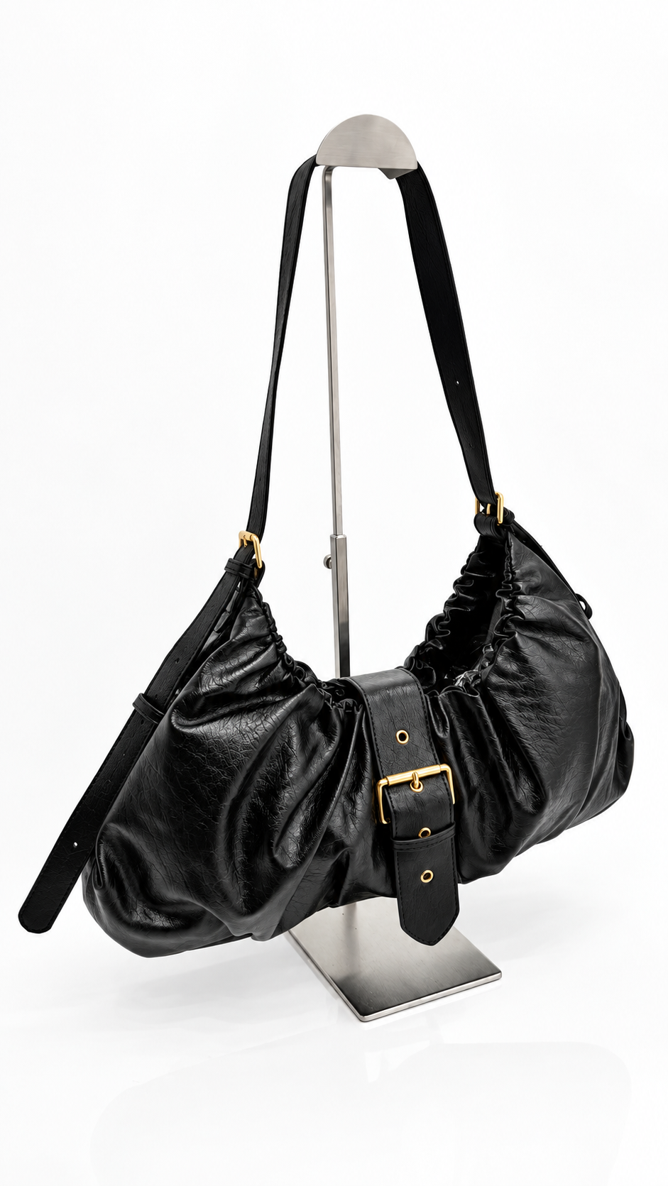 Bolso shopper polipiel negro