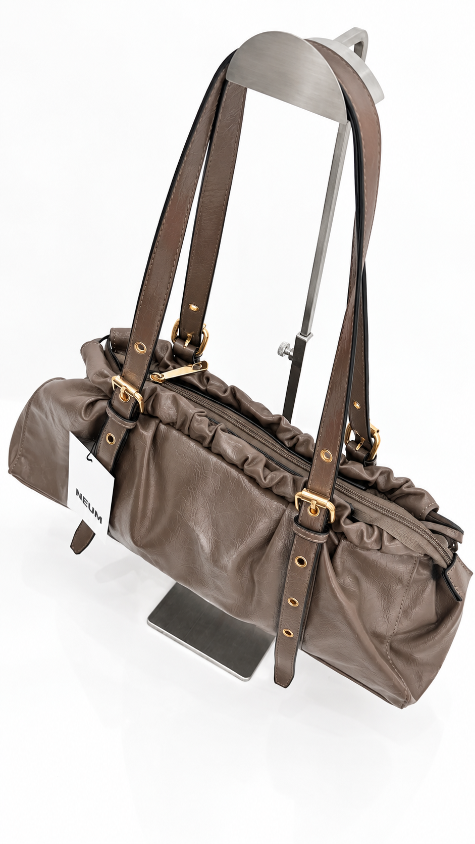 slouchy shoulder bag taupe