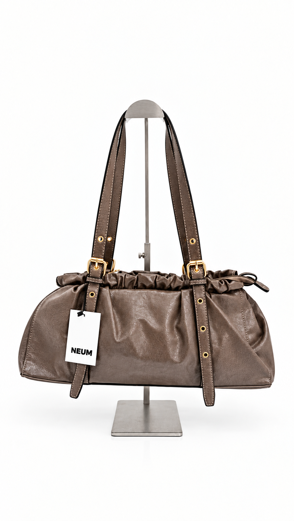 slouchy shoulder bag taupe