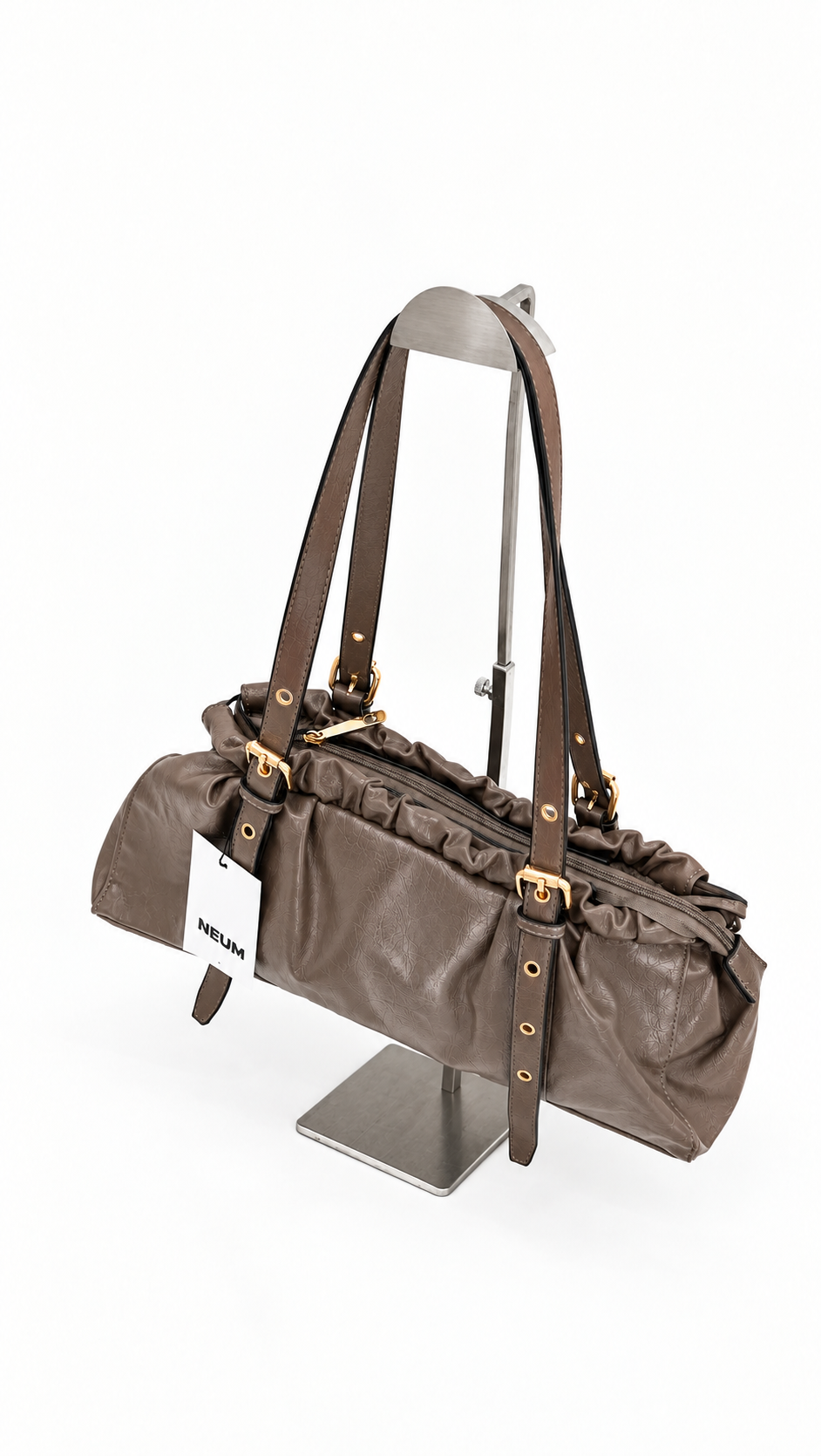 slouchy shoulder bag taupe