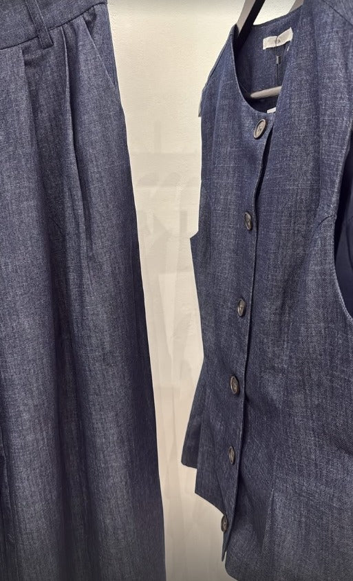 Chaleco efecto denim