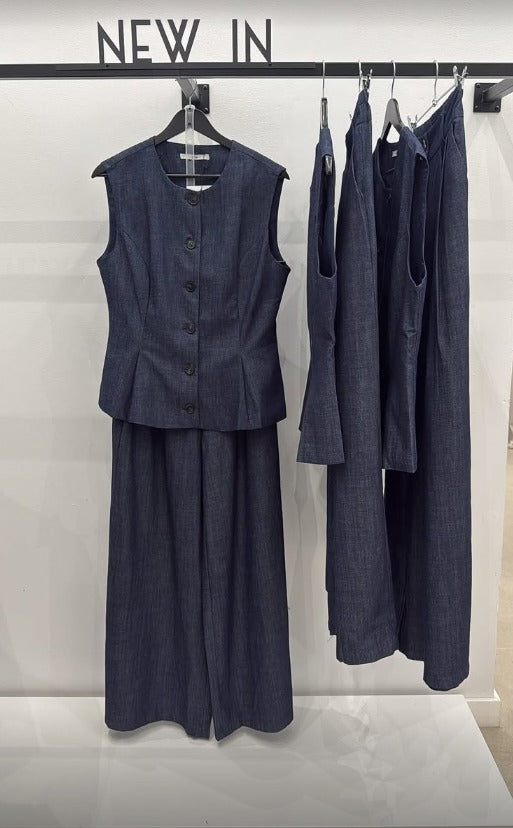 Chaleco efecto denim