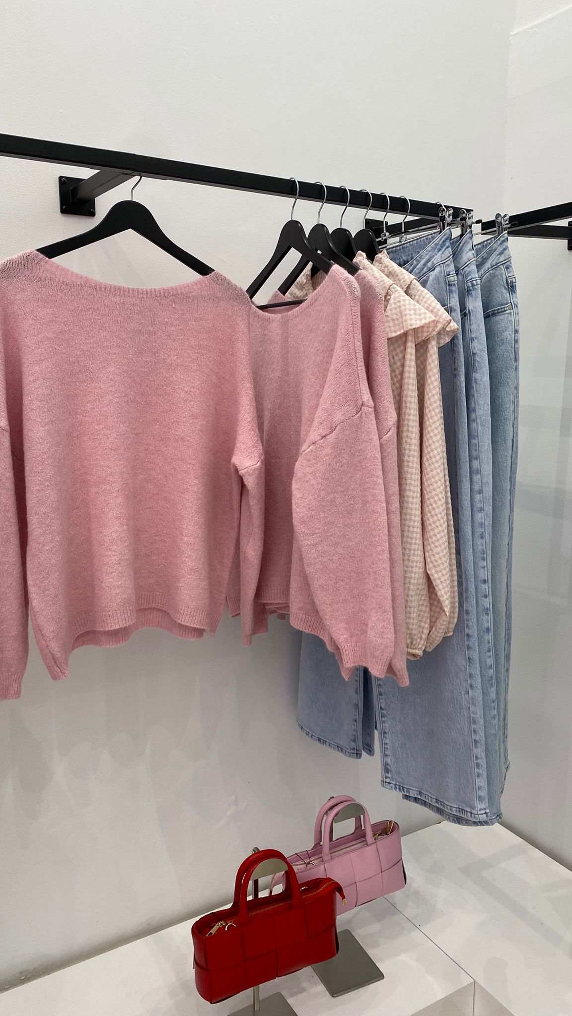 Jersey rosa cuello barco