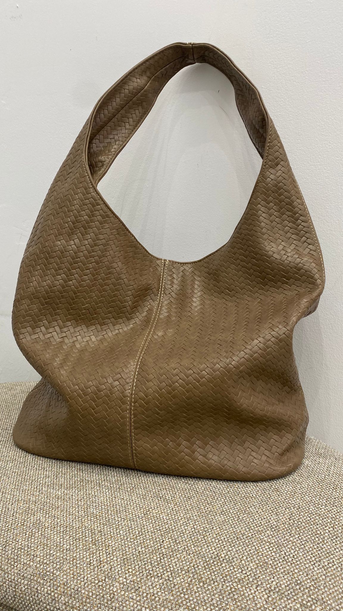 Bolso shopper de piel trenzada