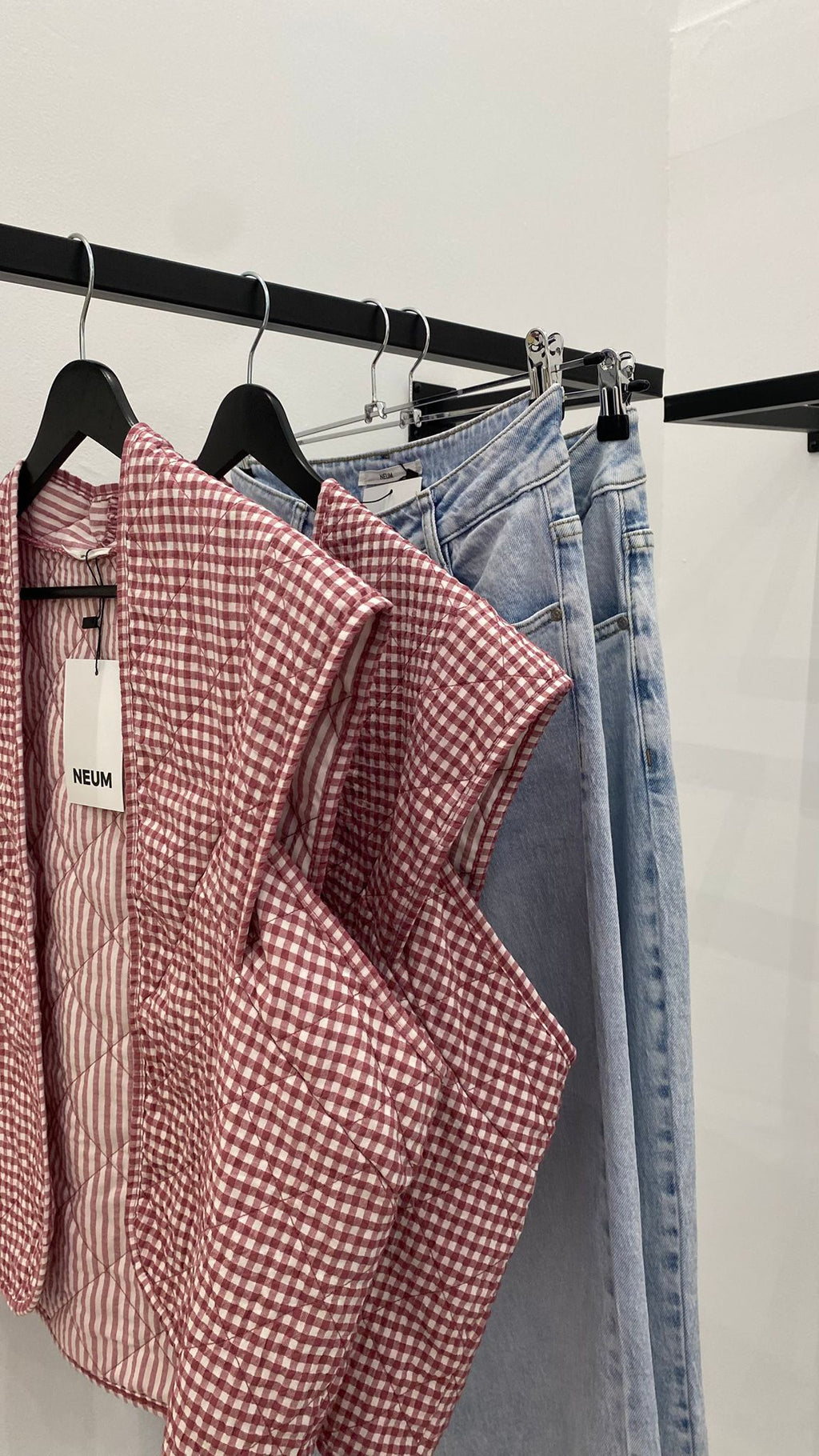 Chaleco vichy morado