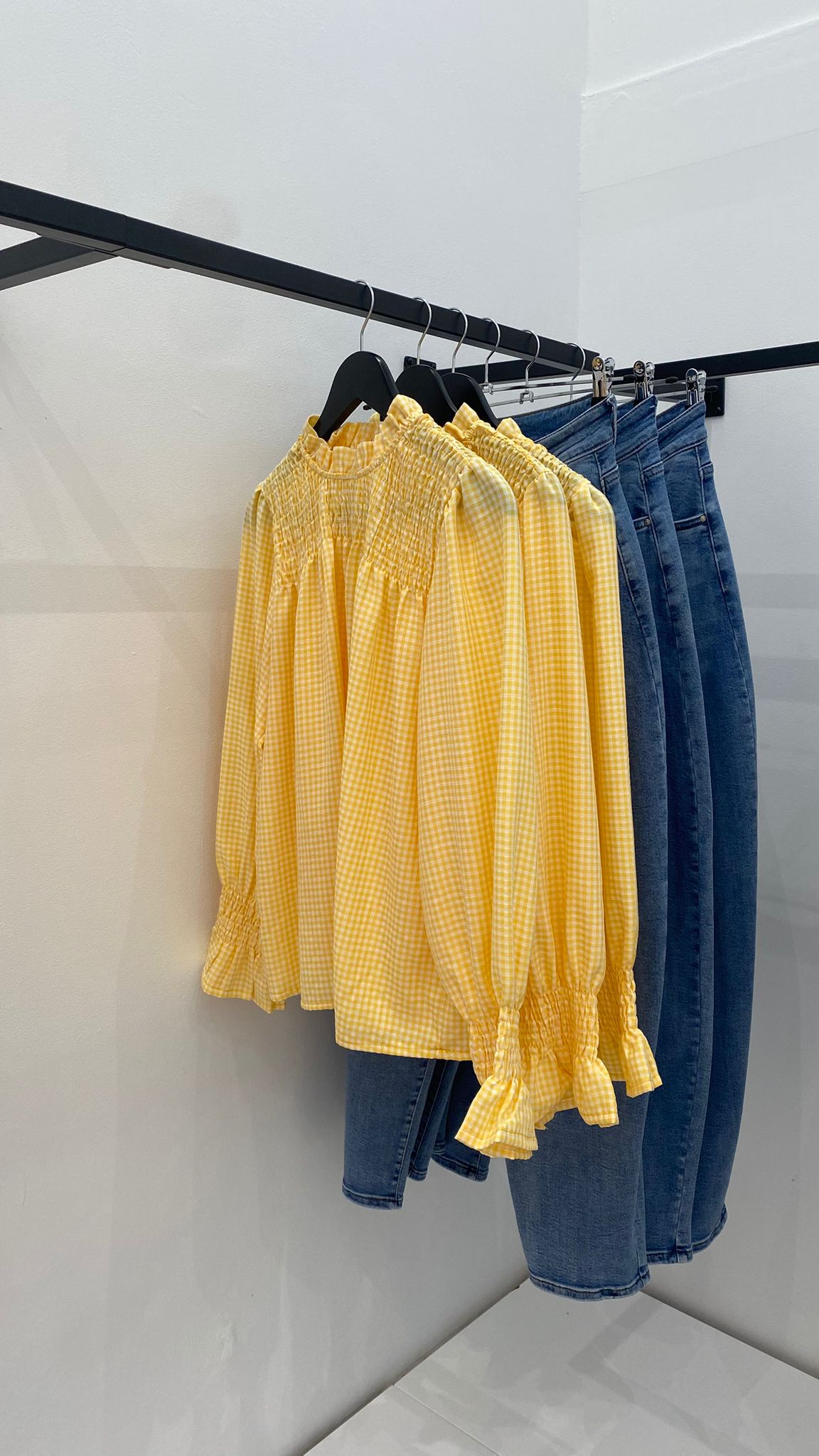 Camisa vichy amarilla