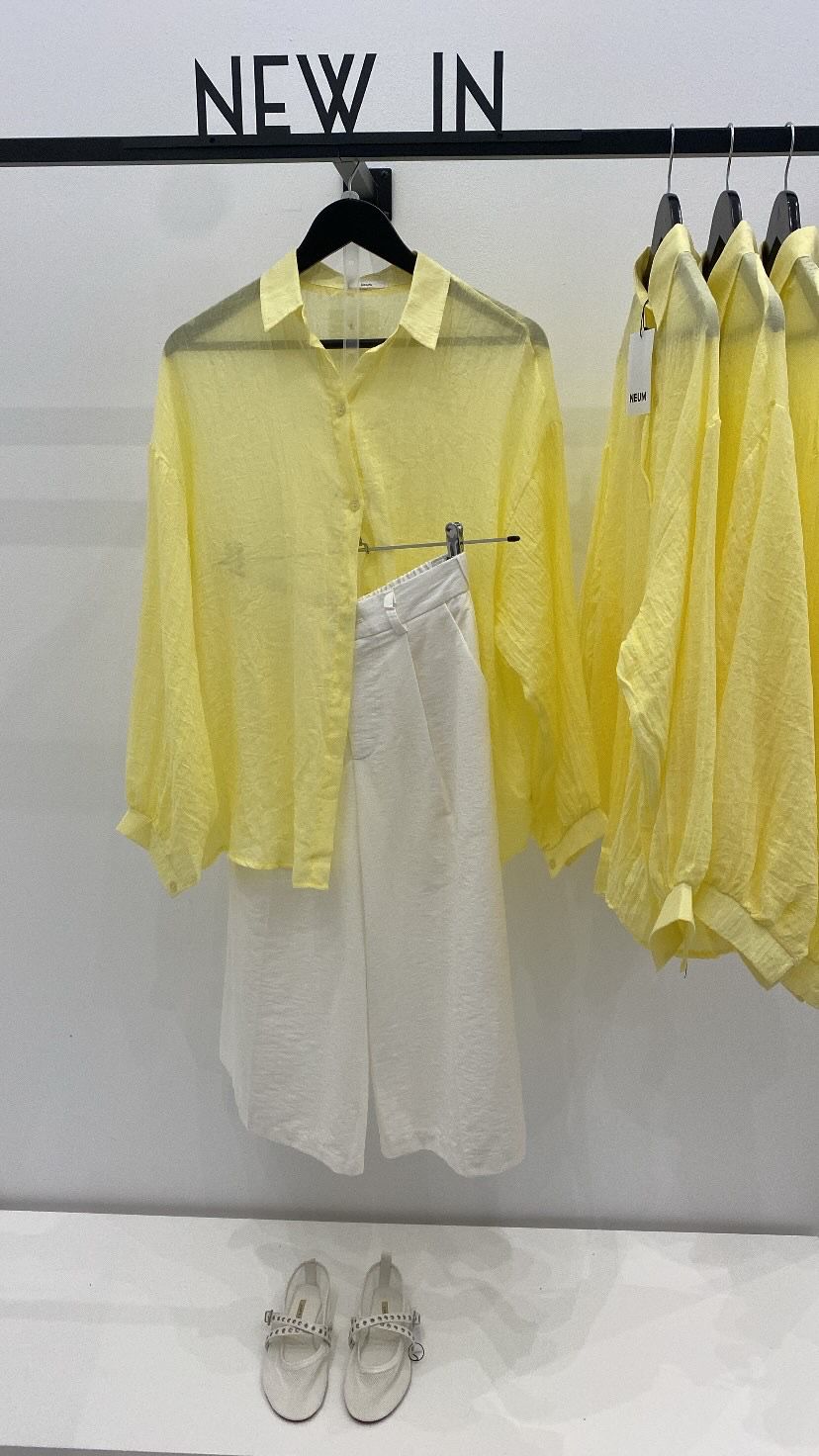 Camisa oversize a rayas amarilla