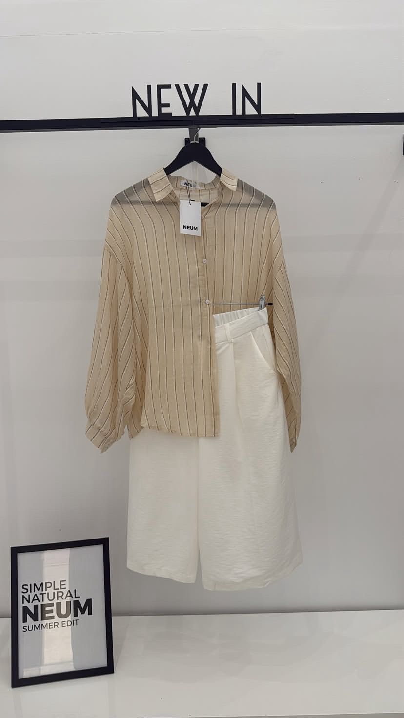 Camisa beige rayas