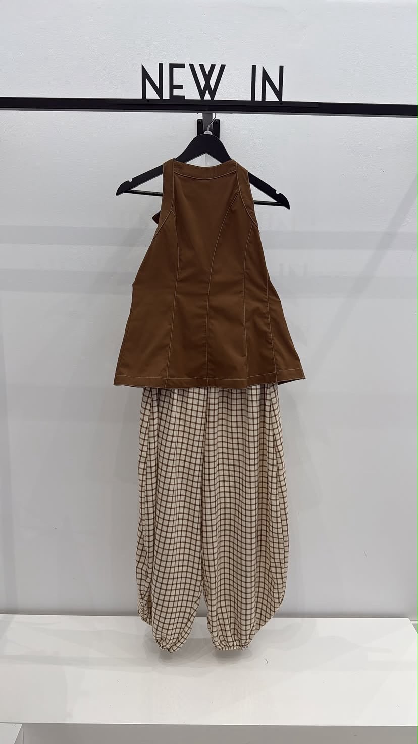 Pantalón bombacho cuadros