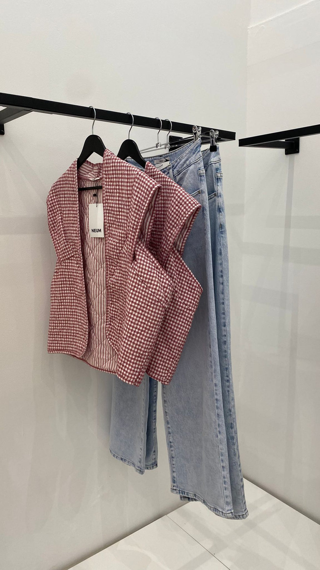 Chaleco vichy morado