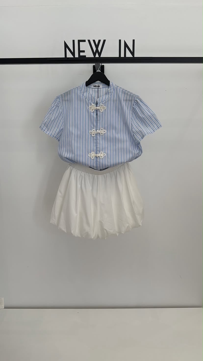 Camisa Japo rayas azul + blanca